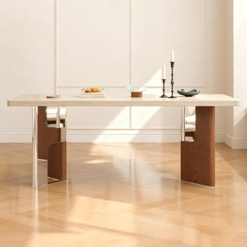 Table en pierre frittée French French, H 29,5 po x l 78,7 po x P 35,4 po
