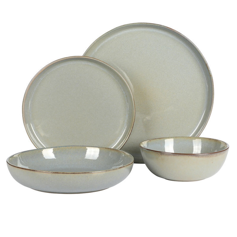 Gibson Elite Berea Green Ceramic 16-Piece Dinnerware Set