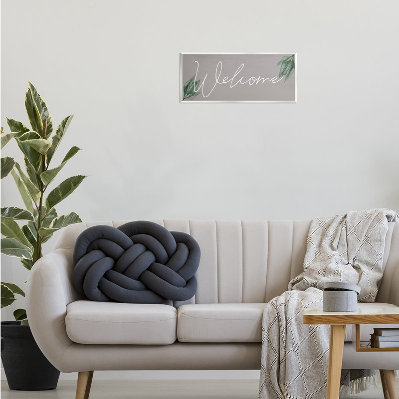 Plaque murale Welcome on Grey with Herbs, design par Lil 'Rue