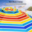 Multicolore parasol de plage portatif 7,2 pi