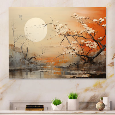 «Moon On Tangerine Twilight Landscape» sur