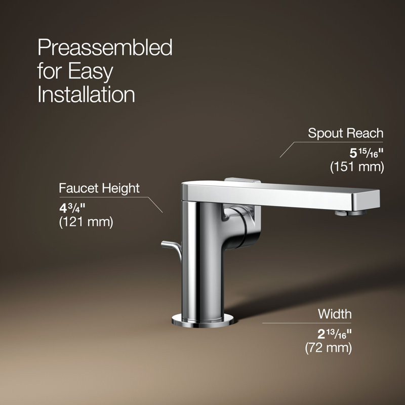Composed® Single-Handle Bathroom Faucet with Drain Assembly, Polished Chrome