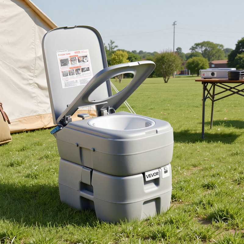 Portable Toilet, 7.9 Gallon Detachable Waste Tank, 200 Flushes, Camping Toilet for Adults, Outdoor Travel Potty with Level Indicator, Suitable for RV Travel, Camping, Hiking, Boating and Trips