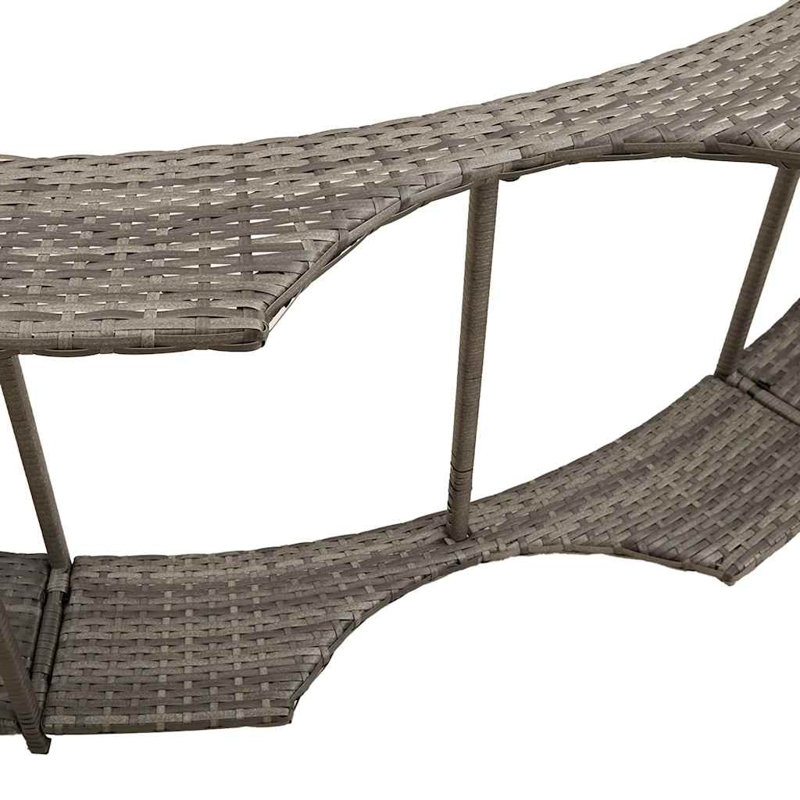 Vidaxl Hot Tub Surround Poly Rattan Hot Tub Surround Round Modern, Gray
