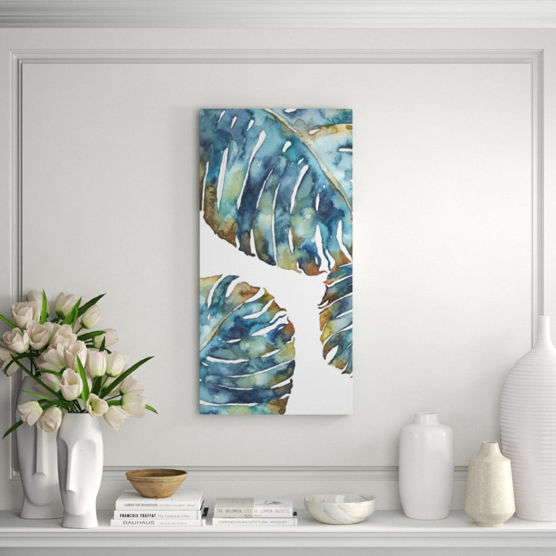 Simple Leaf II Painting by Beverly Fuller, Image Brush Gel, 40" H x 20" W x 1.5" D