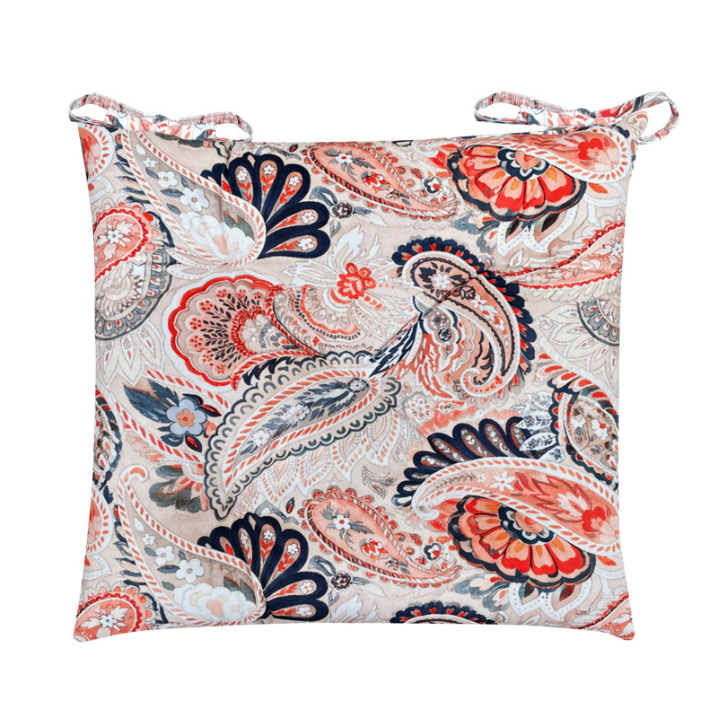 Coussins de chaise en velours 66 x 41 cm avec attaches – Coussins d'assise moelleux pour chaises de salle à manger et de cuisine