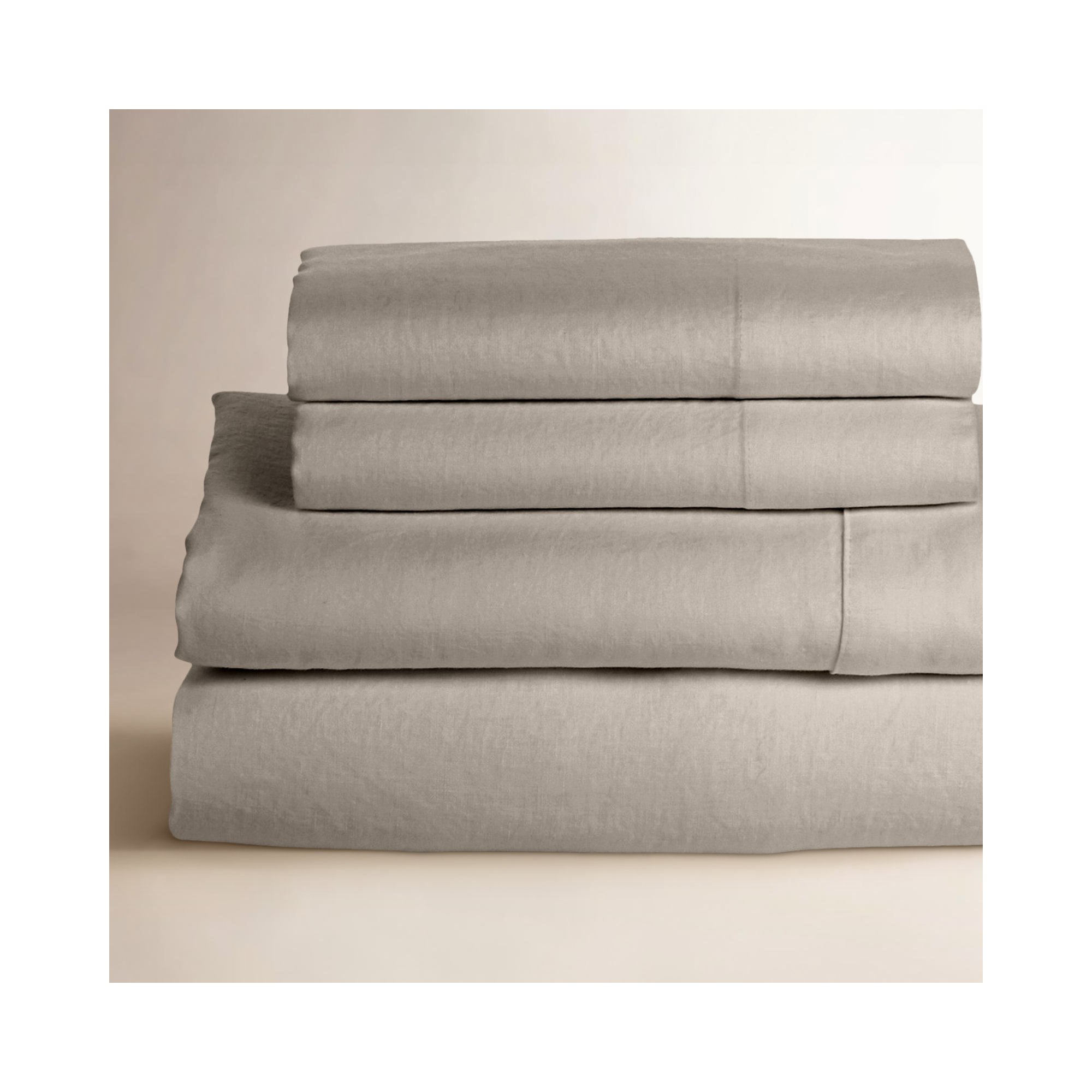 Frazier 100% Linen Machine Woven Sheet Set, Full Sheet Set with 2 Pillowcases, Stone