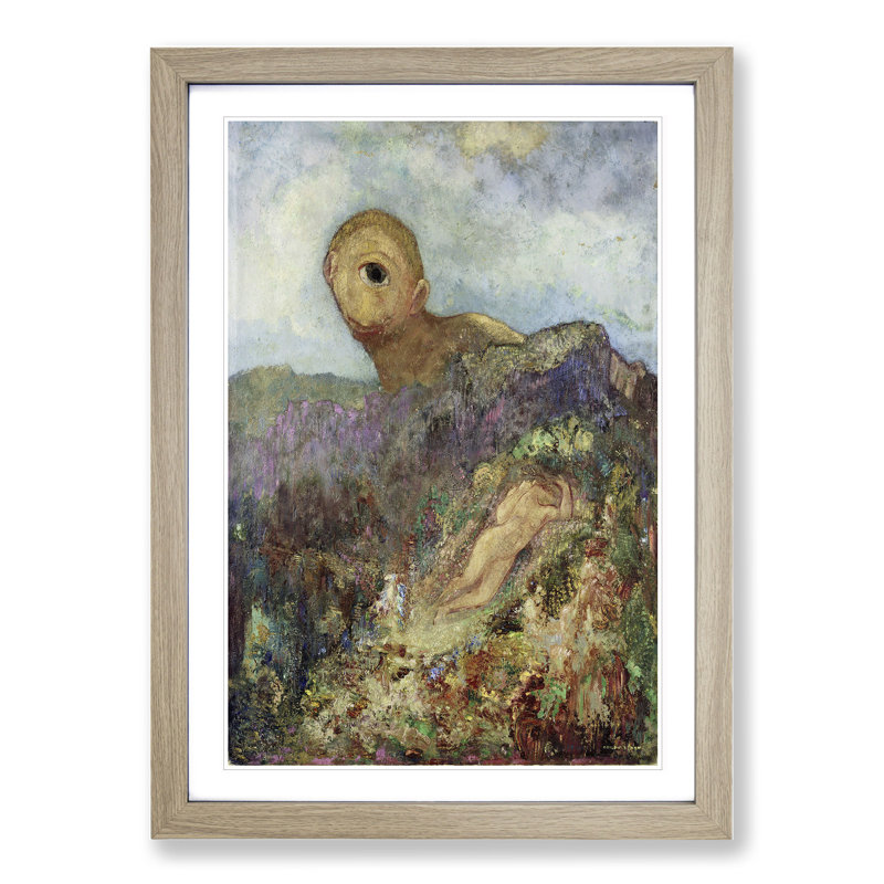 The Cyclops by Odilon Redon - Picture Frame Painting, 36cm H x 27cm W x 2cm D, Oak Framed