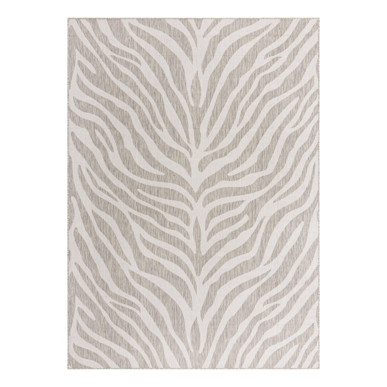 Tullyrusk Animal Print Gray Indoor / Outdoor Area Rug