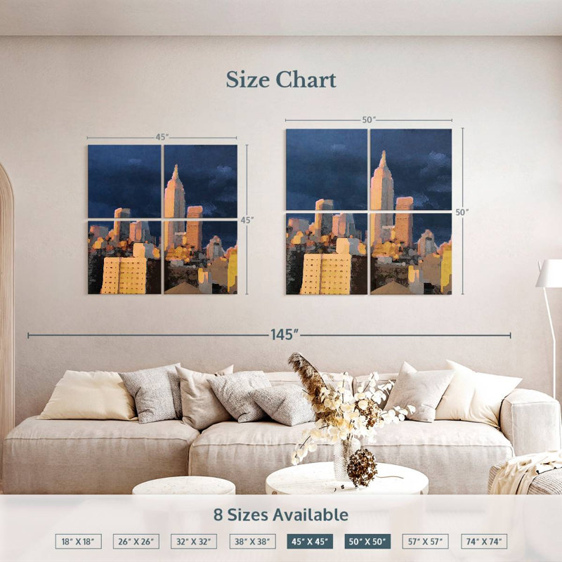 Lilie The City I, 50" H x 50" W