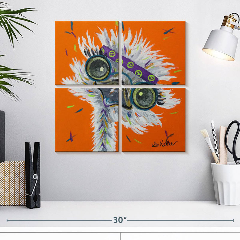 Brampt Ostrich Lennon, 18" H x 18" W