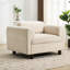 Fauteuil de salon moderne en velours tissé beige - élégant pour le bureau à domicile