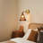 Belmont 1 light Adjustable Metal Armed Wall Sconce with Amber Glass Lampeshade-1453561471