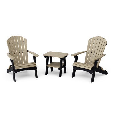 Heritage 3-Piece Folding Adirondack Set with Side Table