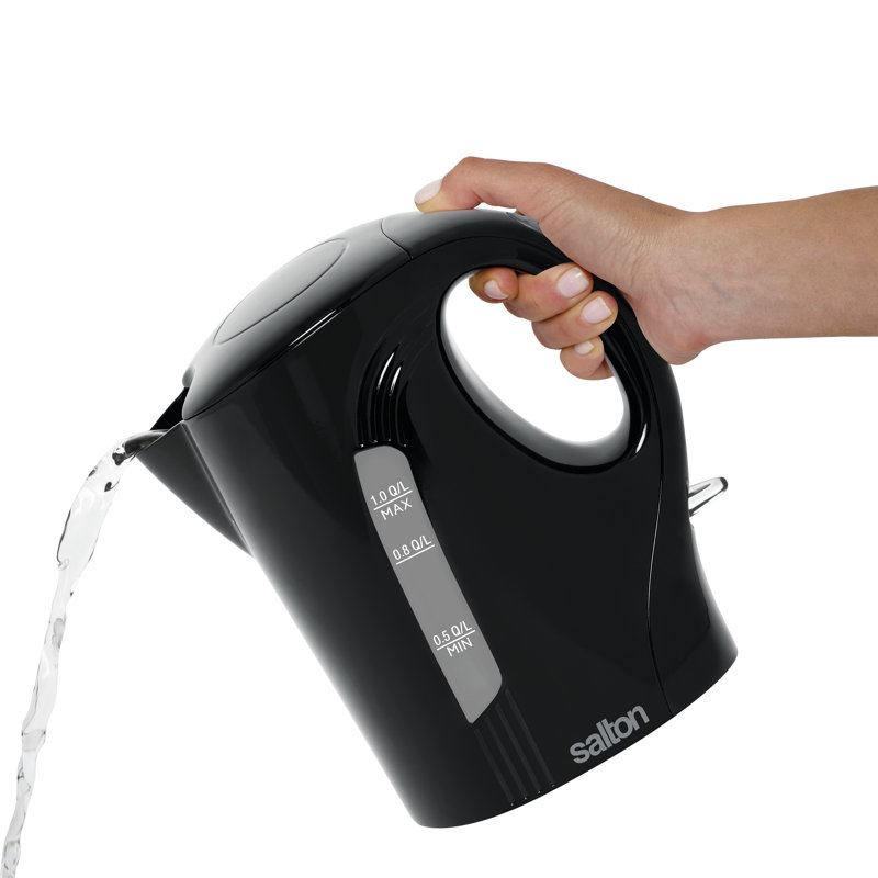 Salton 1 Qt. Cordless Electric Tea Kettle, Black