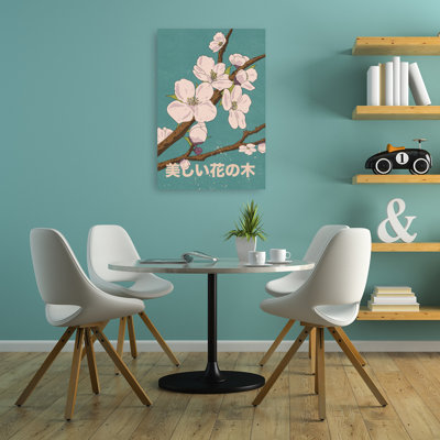 Spring Blossom Branch Delicate Minimalist Serene Cherry Flower Nature Wall Art