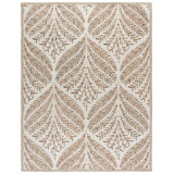 Ikat Handmade Tufted Wool Ivory / Brown Area Rug