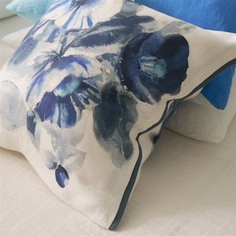 Camellia Indigo Decorative Pillow