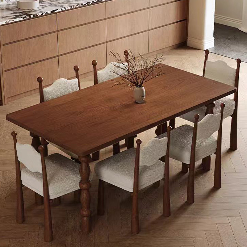 Combinaison de table et chaises de salle à manger d'âge moyen, H 29,52 po x L 78,74 po x l 35,43 po