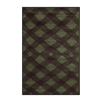 Tapis brun treillis lavable à la machine
