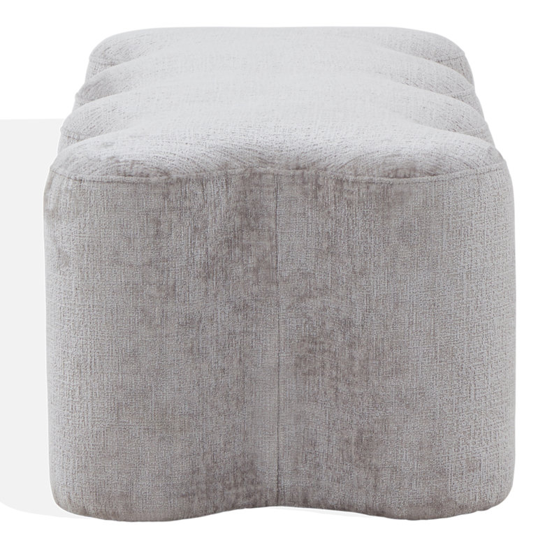 Jacqualessa Chenille Bench, Gray Chenille