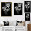 Feuilles monochromes sur fond noir, reproduction sur toile-2095049810-2123783990
