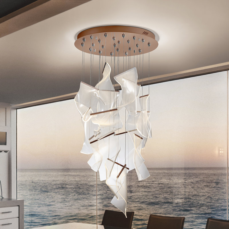 Pittsfield 1 - Light Rose Gold LED Cluster Pendant
