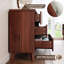 Commode cannelée moderne à 61 tiroirs l 61 po - Commode en bois avec rangement profond - Profil courbé, grand mobilier rustique - chambre à coucher, chambre de bébé, salon - noyer rouge (rougeâtre)