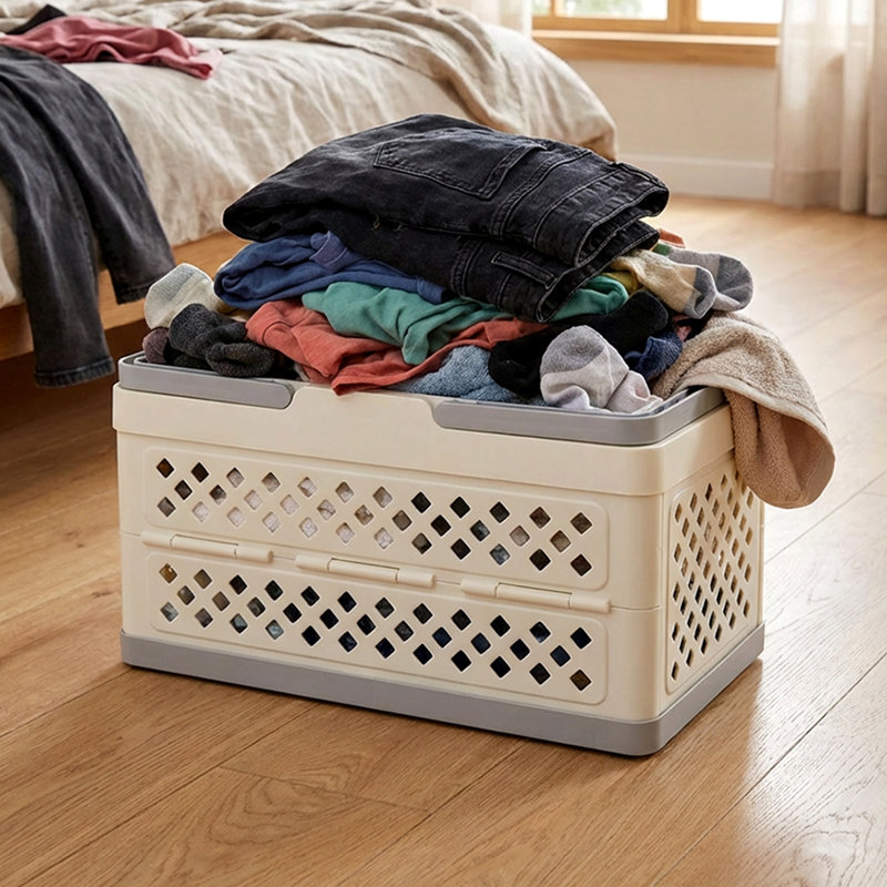 Plastic Laundry Basket with Handles