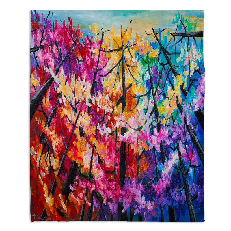 Couverture en sherpa doux sapin colorée 2, l 51 po x L 60 po