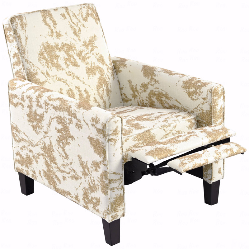 27.5" Push Back Recliner Chair Upholstered Recliner Armchair with Solid Beech Wood Legs for Living Room and Bedroom