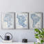 «Afrique dans les tons de bleu», ensemble de 3 impressions sur toile encadrées-635081872-635081887