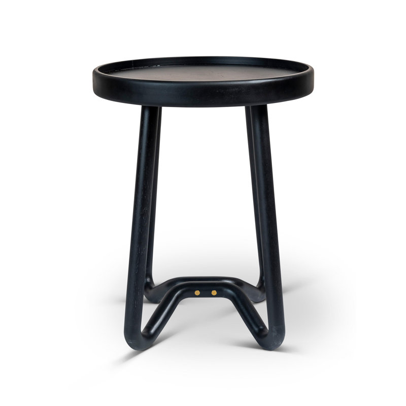 Modern Brazilian Solid Wood End Table, Black