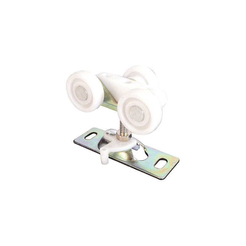 FHC N6847 Pocket Door Roller Assembly, Steel Bracket, 3/4" Flat Roller Diameter, 1-3/8" Door Thickness, Dichromate Bracket Finish