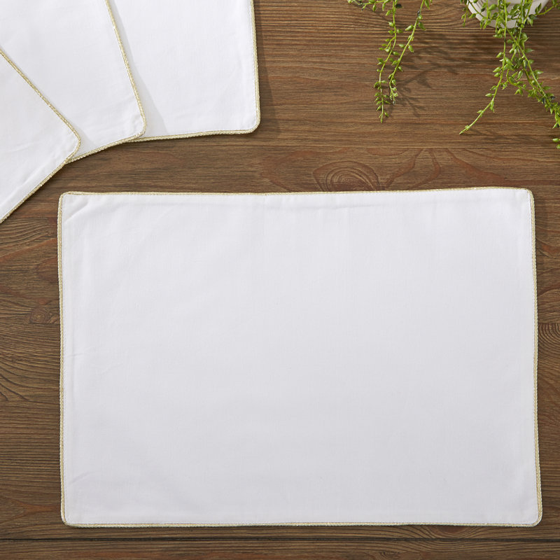 Tekamah Cotton Solid Rectangle Placemat, Gold
