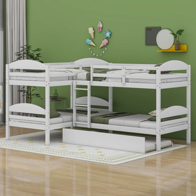 Jakyrah Twin L-Shaped Bunk Beds with Trundle by Harriet Bee