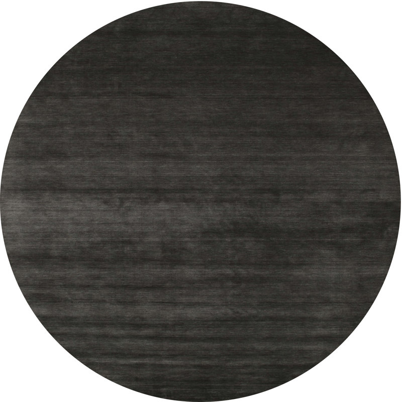 Tapis de zone noire contemporaine, Rond 6 pi