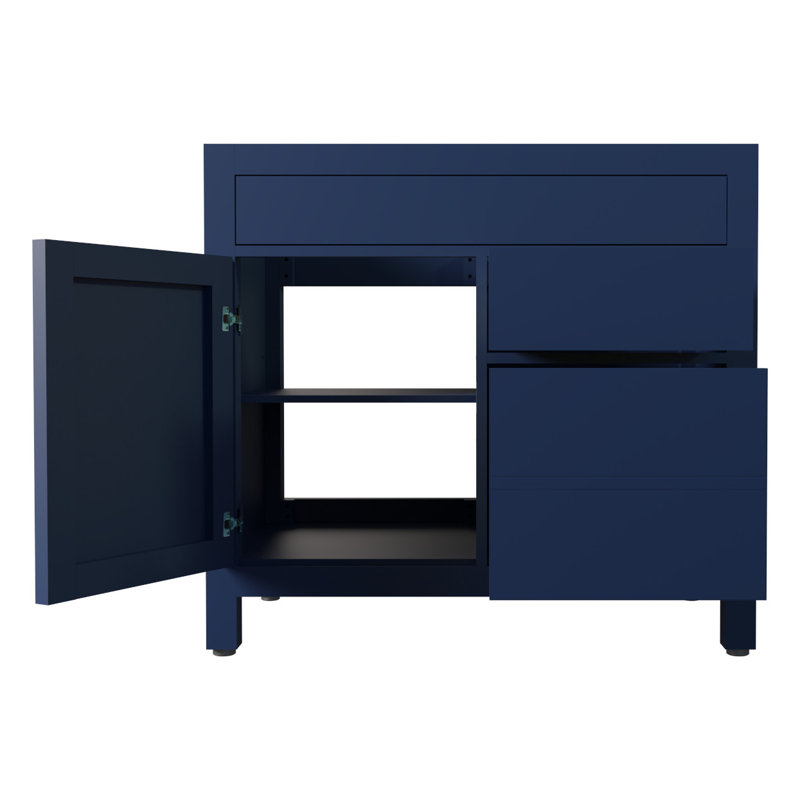 Dayton 36'' Single Bathroom Vanity Base Only, Navy Blue