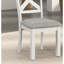 2 pièces chaises en chêne blanc à dossier croisé rustique avec assise et tissu pour la salle à manger