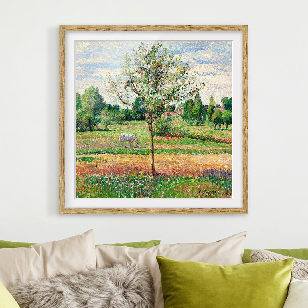 Gerahmtes Poster Mossy Meadow von Camille Pissarro