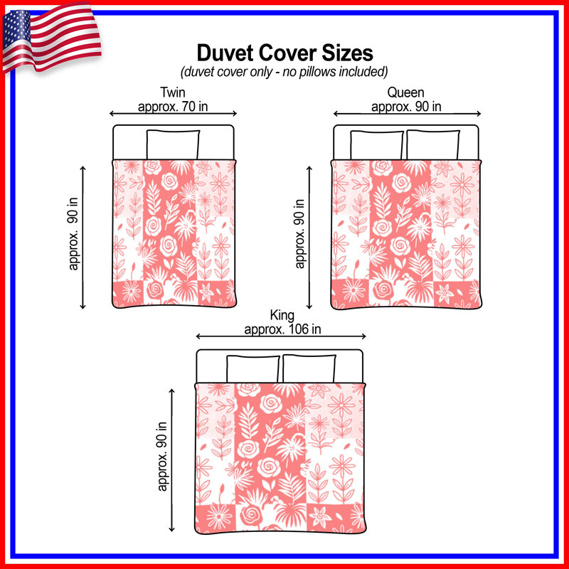 Floral Patchwork Pattern Duvet Covers, Twin