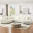 Upholstered U-Shaped Sectional With Beige Corduroy And Lumbar Pillows In Square