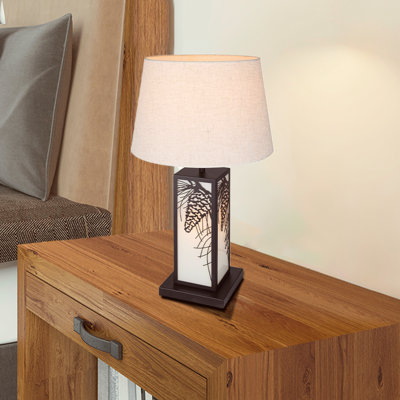 Lampe de table 2 lumières avec abat-jour en tissu Kaliopi