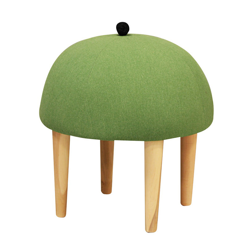 Moher Solid Wood Accent Stool, Green