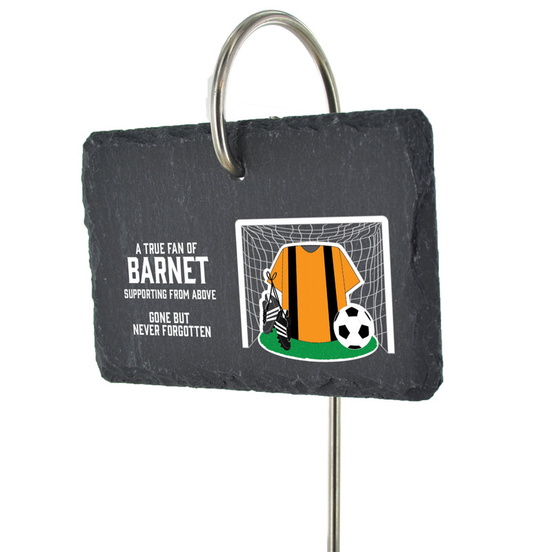 Bodhin Barnet Fan Football Slate Grave Marker Memorial Plaque