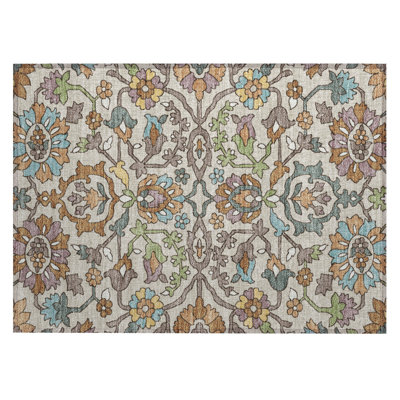 Machine Washable Indoor/Outdoor Chantille ACN2587 Floral Rug