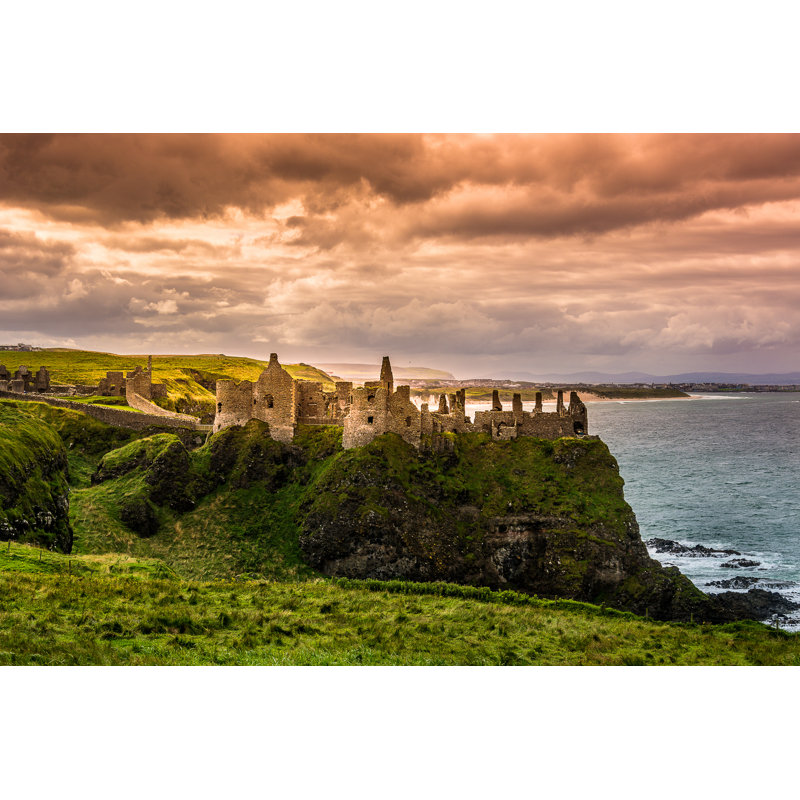Dunluce Castle - Photographie sur toile tendue, H 8 po x l 12 po