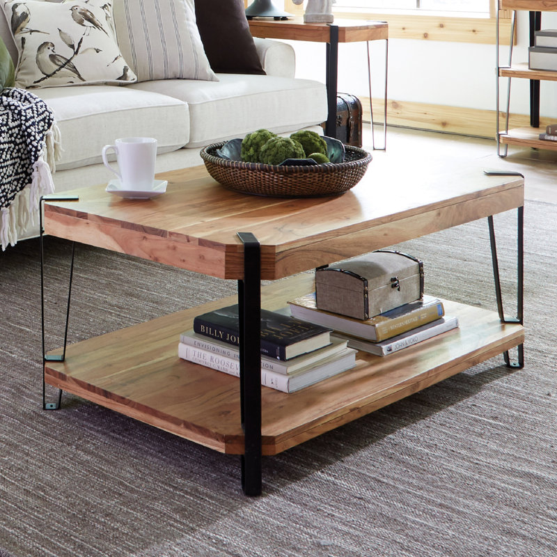 Tindal 48" W Solid Wood Rectangular Coffee Table, 19" H x 42" L x 24" W