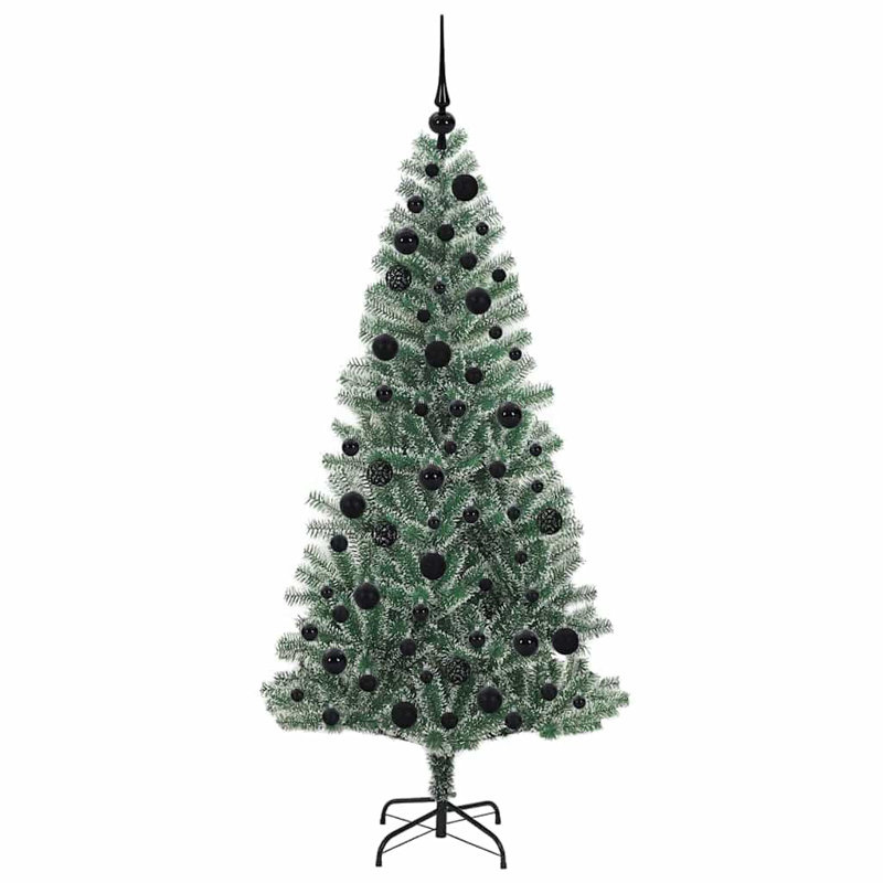 vidaXL Artificial Christmas Tree Snow Flocked with LED Light, 5.91 ft