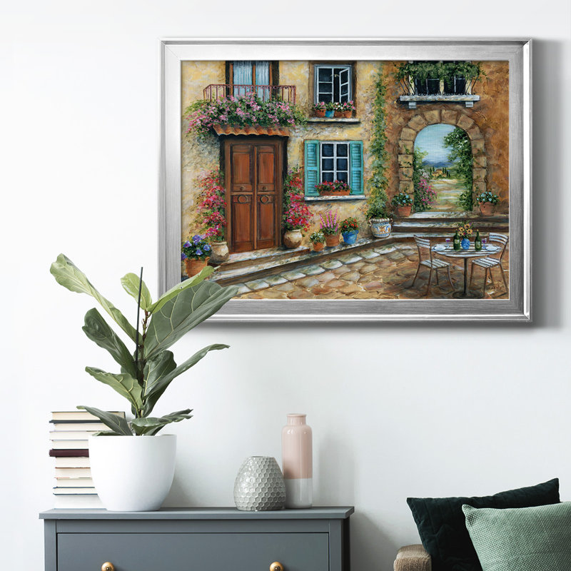 Cour toscane - reproduction de cadre photo, H 30,5 po x l 42,5 po x P 1 po, Argent
